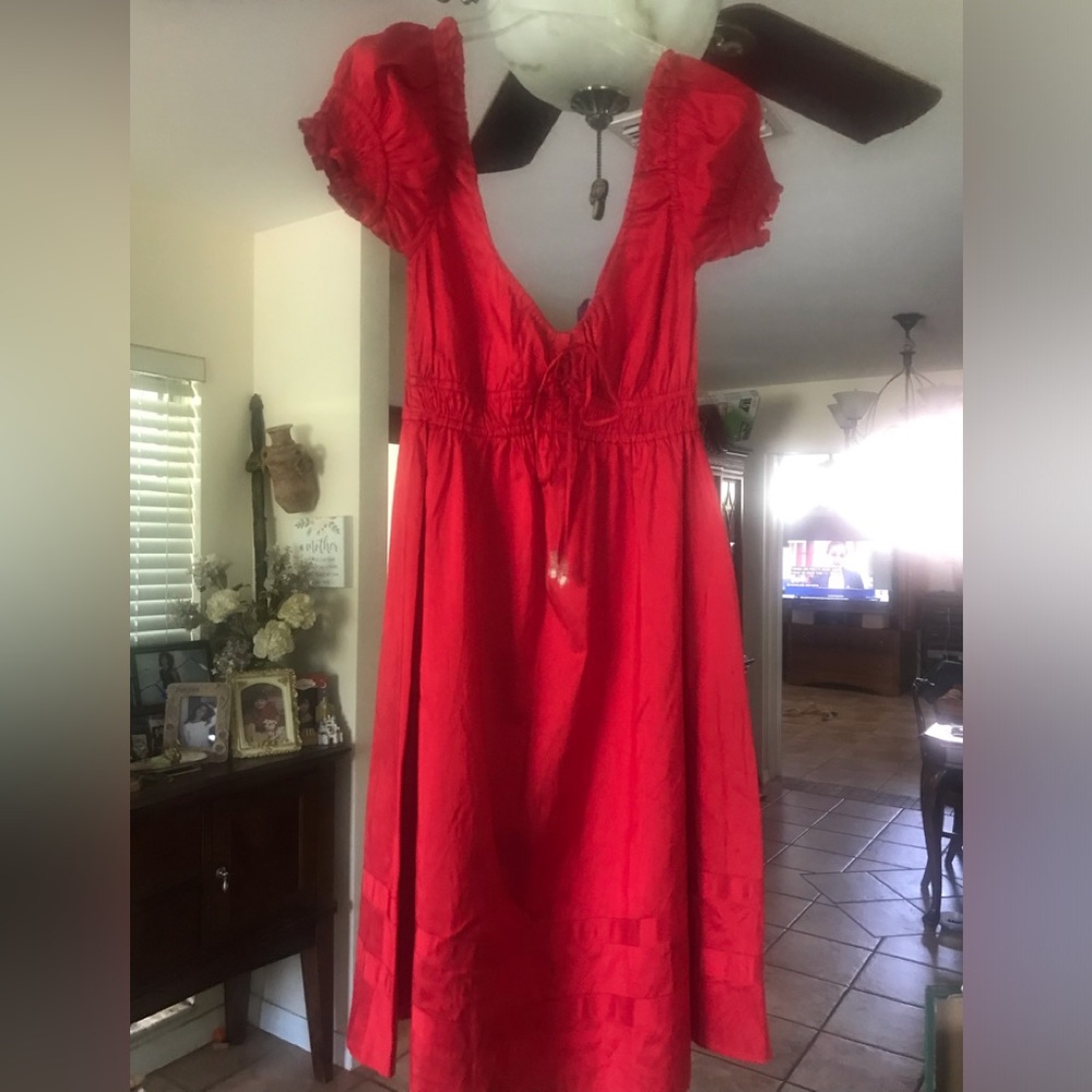 CALYPSO by Christiane Celle,  Elegant Red Dress XS 100% silk